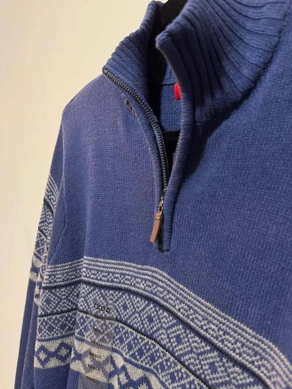 Men's IZOD Fairisle Quarter-Zip Sweater Blue Luxury Sport